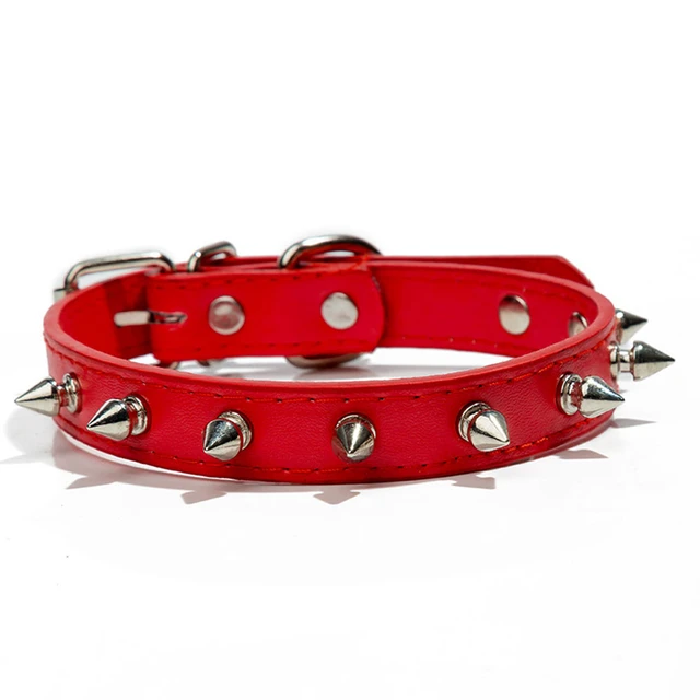 Adjustable Leather Pet Dog Collar Neck Strap Supplies Pu Leather Punk Rivet  Spiked Dog Collar Pet Collars For Small Dog Cat - Collars, Harnesses &  Leads - AliExpress