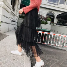 Мусульманская одежда, высокая талия, многослойная Женская юбка, длина по щиколотку, милая плиссированная Женская одноцветная Элегантная модная юбка