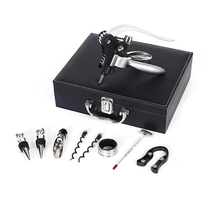 

Wine Corkscrew 9 Luxury Wine Corkscrews Rabbit-Shaped Corkscrew with Black Leather Gift Box