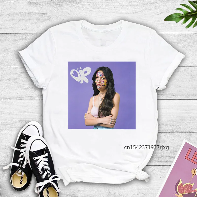 Oversized T-Shirts Vintage T-shirt Olivia Rodrigo Poster Graphic Women SOUR Album Cover Funny Women Fans Graphic Tees