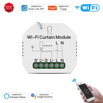 

WiFi Mini Smart Curtain Switch Module Roller Blinds Shutter Motor Smart Life Tuya APP Remote Control Work For Alexa Google Home