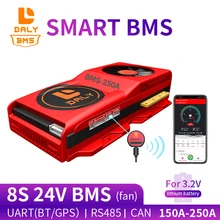 Bms inteligente placa de circuito lifepo4 bateria 8s lifepo4 24v 150a 200a 250a bluetooth 485 ao dispositivo usb pode ntc uart 400ah bateria bms