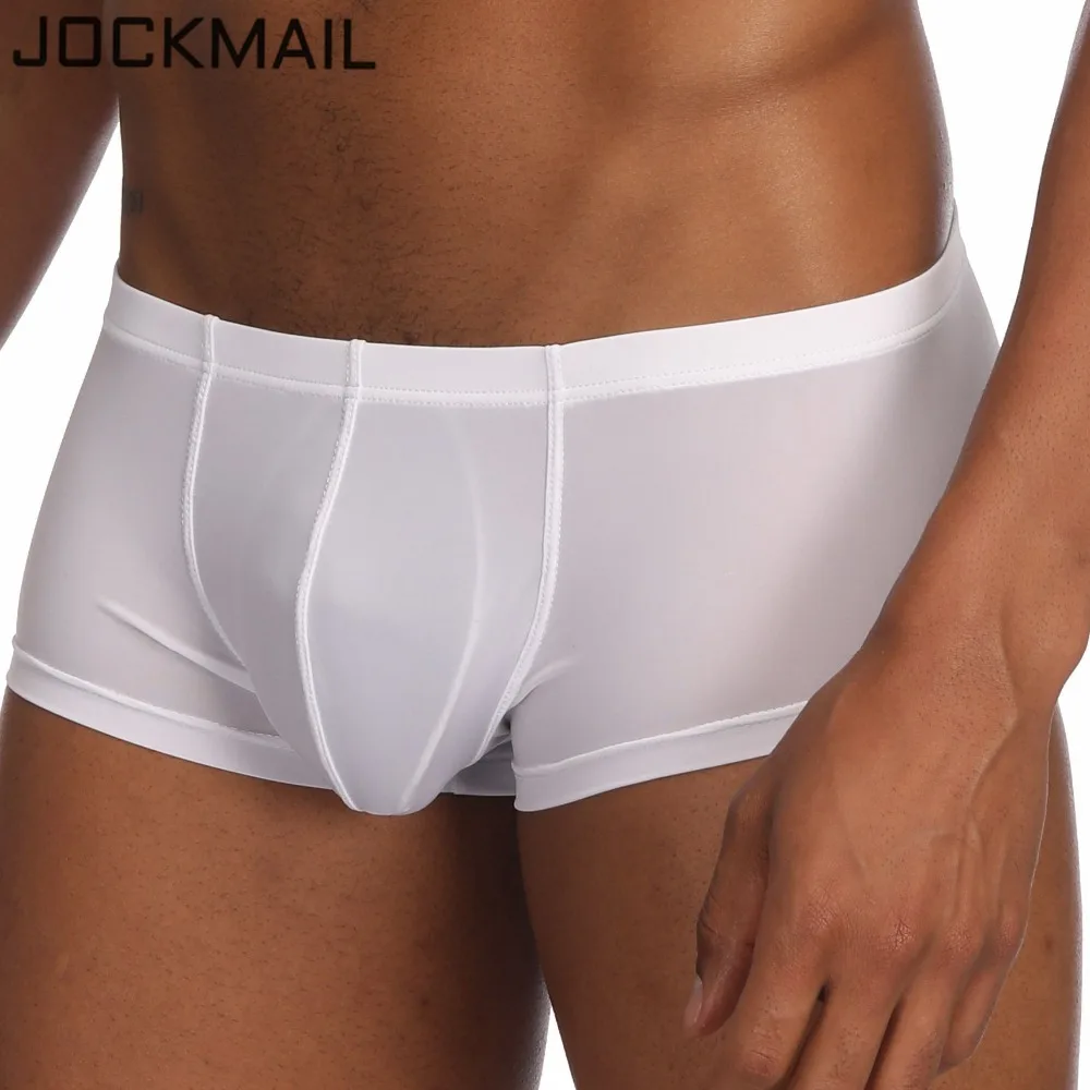JOCKMAIL, сексуальное мужское нижнее белье, боксеры, шорты, ледяной шелк, u-образный выпуклый мешочек, мужское нижнее белье, очень мягкое, кило, мужские трусы, cueca, боксеры, нейлон