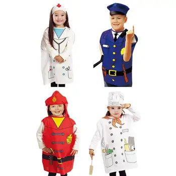 

Kids Cosplay Career Costume Set Firefighter Policemen Nurse Chef Roleplay Outfit