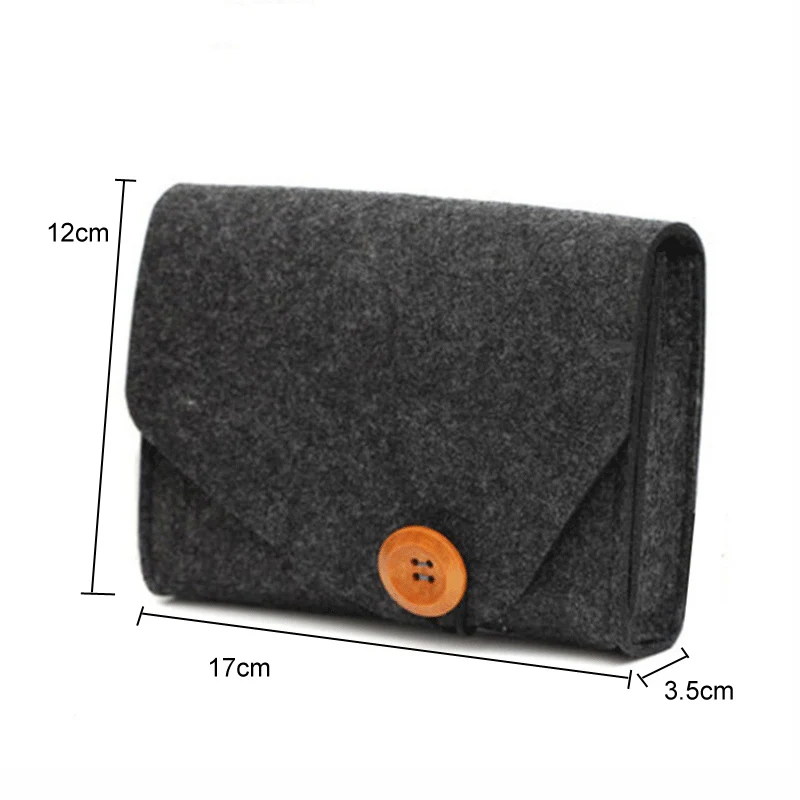 1 Pcs Key Coin Package Mini Felt Pouch Chargers Storage Bags For Travel USB Data Cable Mouse Organizer Electronic Gadget Bags