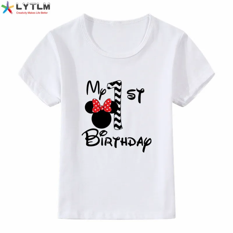 LYTLM/одежда с аниме «Мой первый день рождения»; одежда для малышей; топы для девочек; футболка с длинными рукавами и героями мультфильмов; рубашки для малышей; Одежда для девочек на день рождения - Цвет: DX White