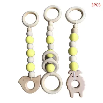 

Nordic Wood Bead Pnedant Kids Baby Nursery Room Decor Shower Gift DXAD