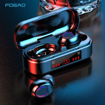 

TWS Wireless Earphone Headphones LED Display 5.0 Bluetooth Earbuds Waterproof 9D Sports Stereo Sound Headset With Charging Box