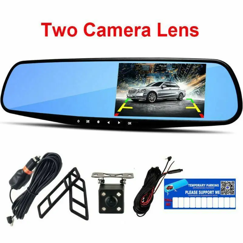 Full 1080P Car DVR Camera Auto 4.3" Rearview Mirror Digital Video Dash Cam Auto Car Rearview Camera