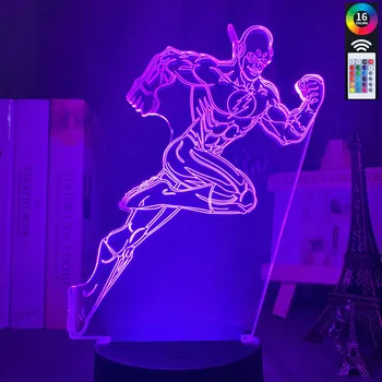 

3d Lamp MAL The Flash Running Figure Nightlight Home Decor Atmosphere RGB Color Changing kids night lights