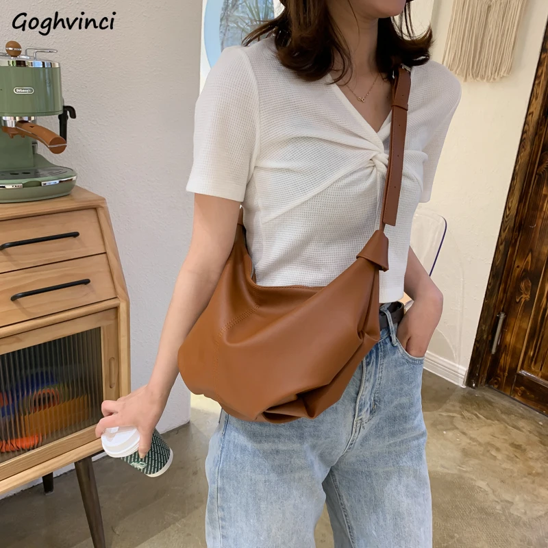 Crossbody Bags Women Cloud Shoulder Bag Zipper Solid Color Allmatch
