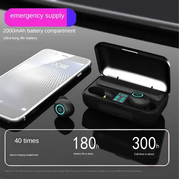 

New Bluetooth 5.0 In-ear Sport Mini Wireless Business Headset Stereo With Mic Noise Reduction Headset with portable charging box