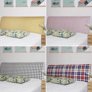 

Plaid Simple Universal Headboard Cover Dust Cover Full Enclosed Elastic Dust-proof Bed Head Cover/ Protective Cover