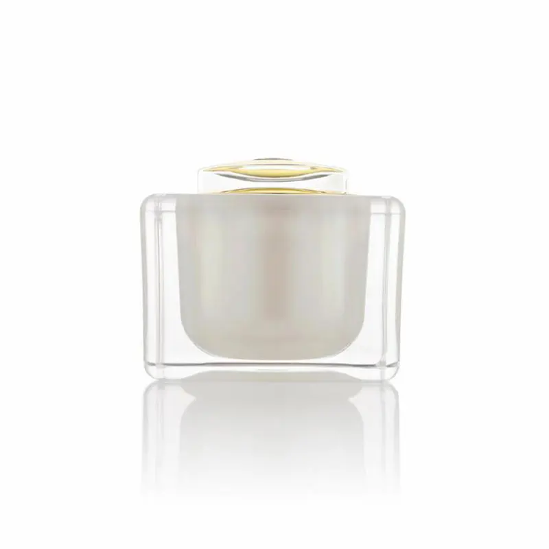 15 30 50g High-End Golden Cap Acrylic Cream Jar Luxury Acrylic Lotion Bottle 30 60ml Refillable Press Pump Container 10pcs/lot