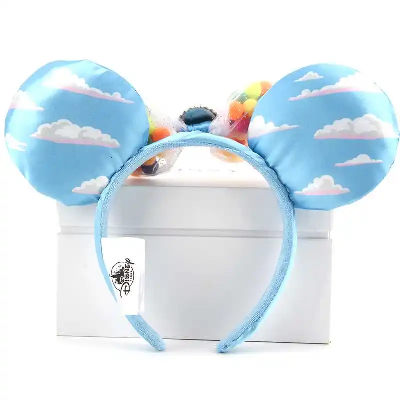Костюм Минни Микки Мауса с синими ушками и блестками, повязка на голову, косплей, плюшевый головной убор для взрослых/детей
