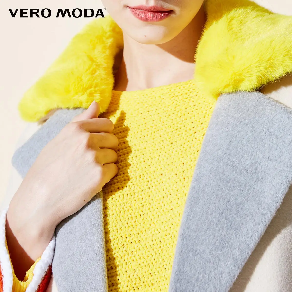 Vero Moda цвет шить меховой воротник зимнее пальто хлопок одежда женщины куртка женская | 318409504
