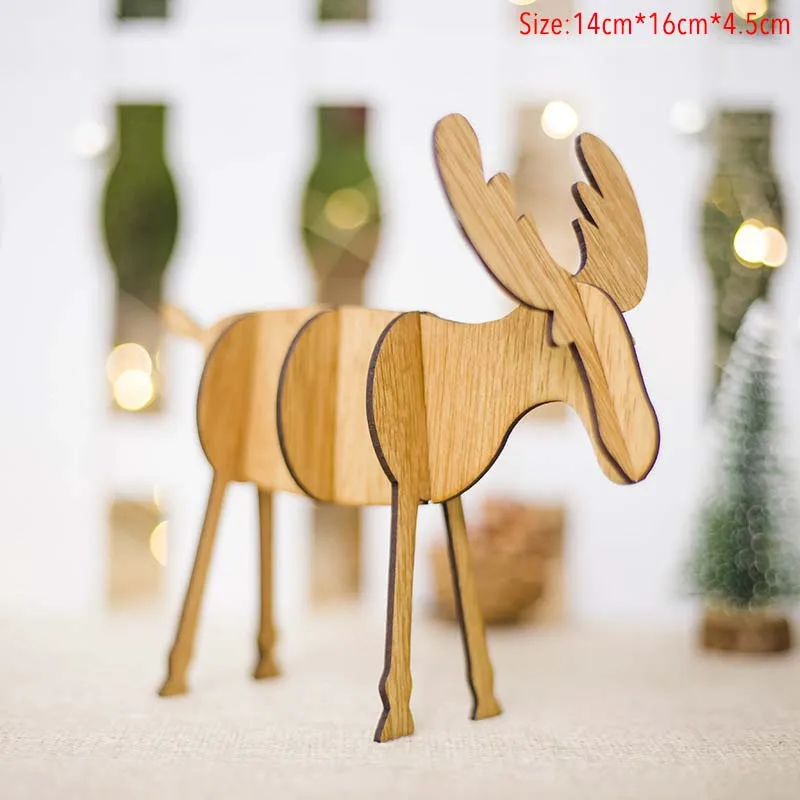 Wood color L Деревянные украшения для рождественской елки, Подвесные рождественские украшения для дома, Navidad, рождественский подарок, счастливый год - Color: Wood color L