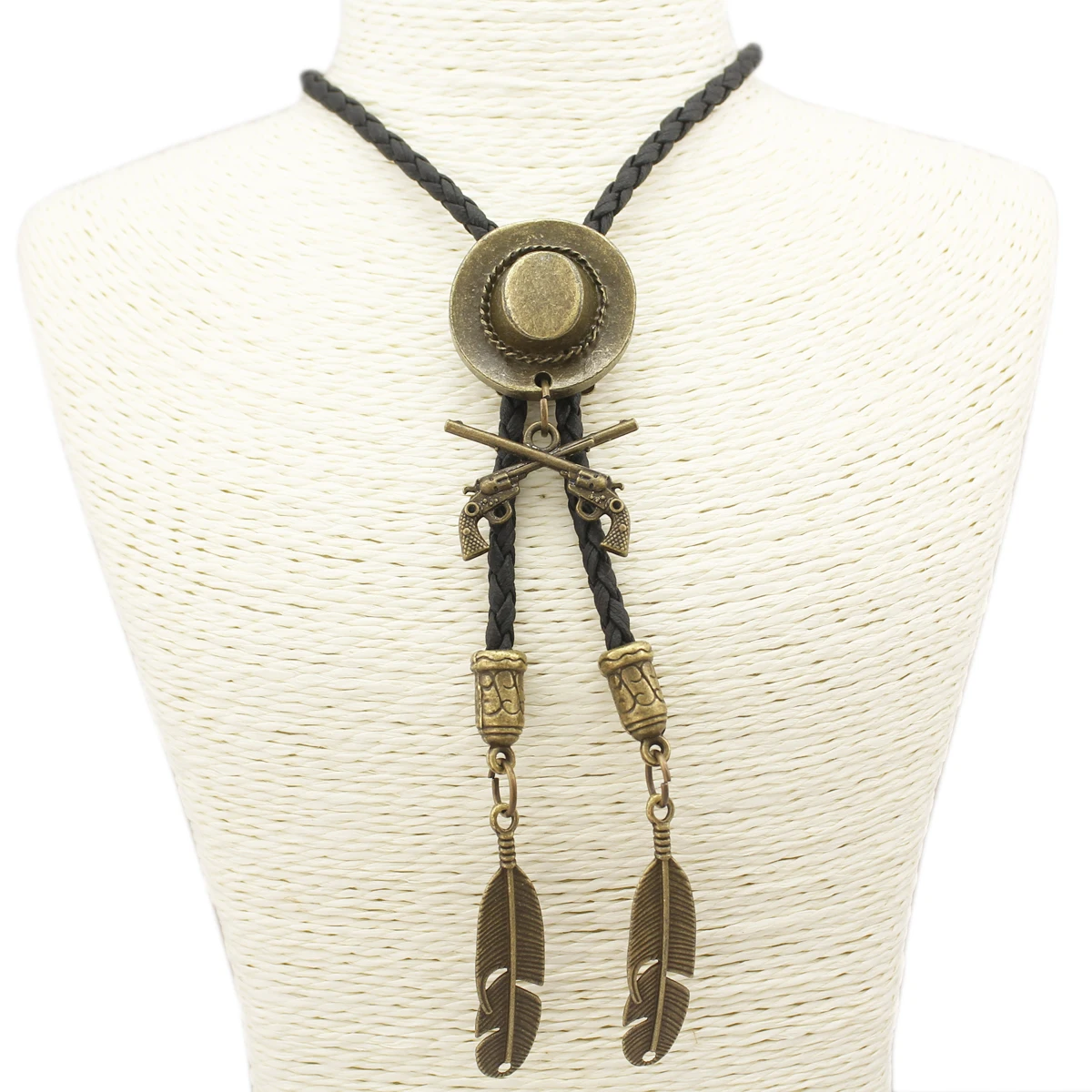 Мужская Ковбойская шляпа Stetson Corss Gun пистолет Rodeo Bolo украшение для галстука