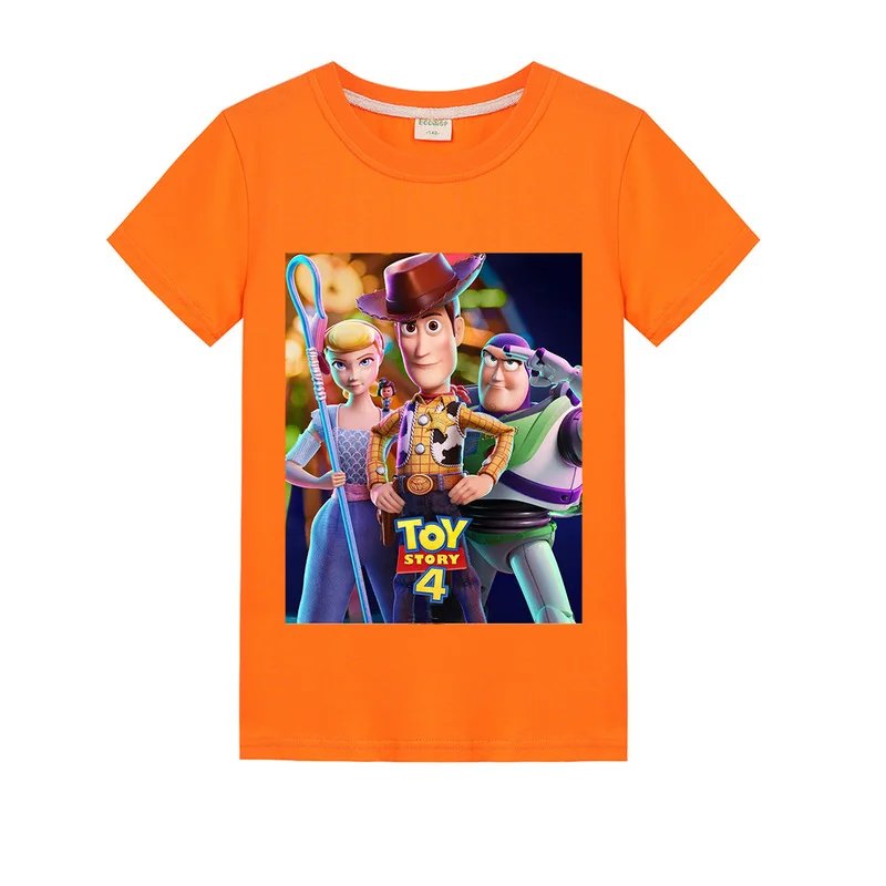 Summer Children'sToy Story 4 t shirt child Short Sleeve Cartoon Cotton boys girl tops for New product baby boy clothes4-14Y