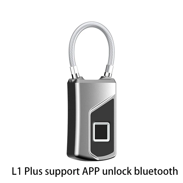 USB Перезаряжаемый умный БЕСКЛЮЧЕВОЙ биометрический умный дверной замок с Bluetooth управлением, электронный водонепроницаемый защитный замок для багажа - Цвет: L1 Plus