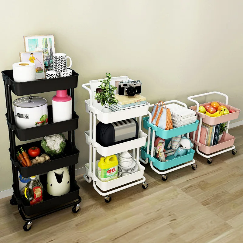  Trolley Rack Kitchen Land Type Storage Rack Bedroom Living Room Multi-layer with Wheel Movable Baby - 4000269277227
