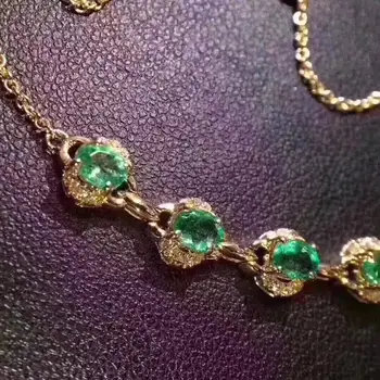 

SHILOVEM 925 sterling silver Natural emerald bracelets classic fine Jewelry women wedding gift wholesale new jcl030577agmlagx