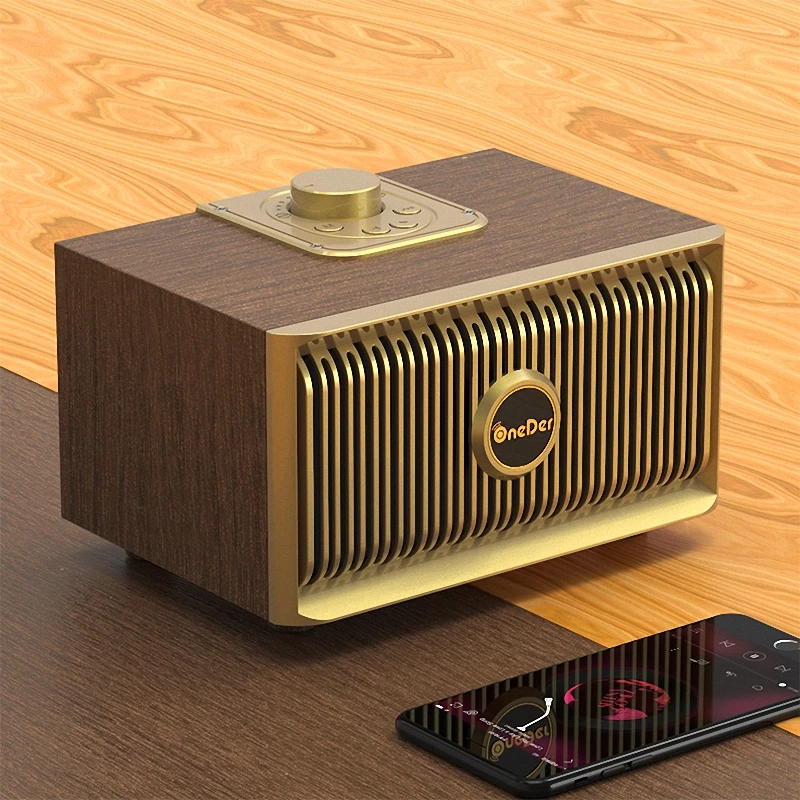 

OneDer V5 FM Radio Bluetooth Speaker Retro Portable Handsfree Wireless Radios Receiver MP3 Computer Heavy Bass 3D stereo Boombox