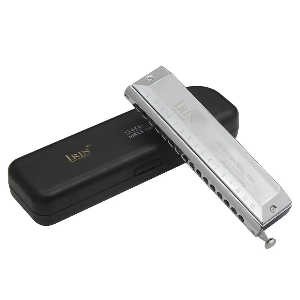 

IRIN professional woodwind 16 hole 64 scale chromatic harmonica distribution box + random color wipe send