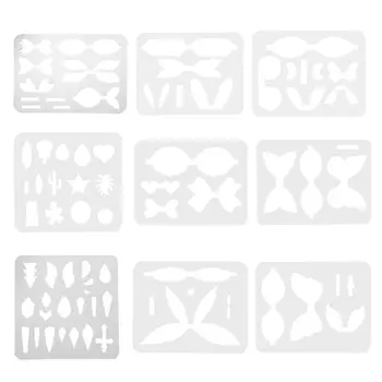 

9Pcs/Set Reusable Earrings Hairpin Making Template Plastic Cutting Stencil DIY Handmade Craft Jewelry Making Accessory