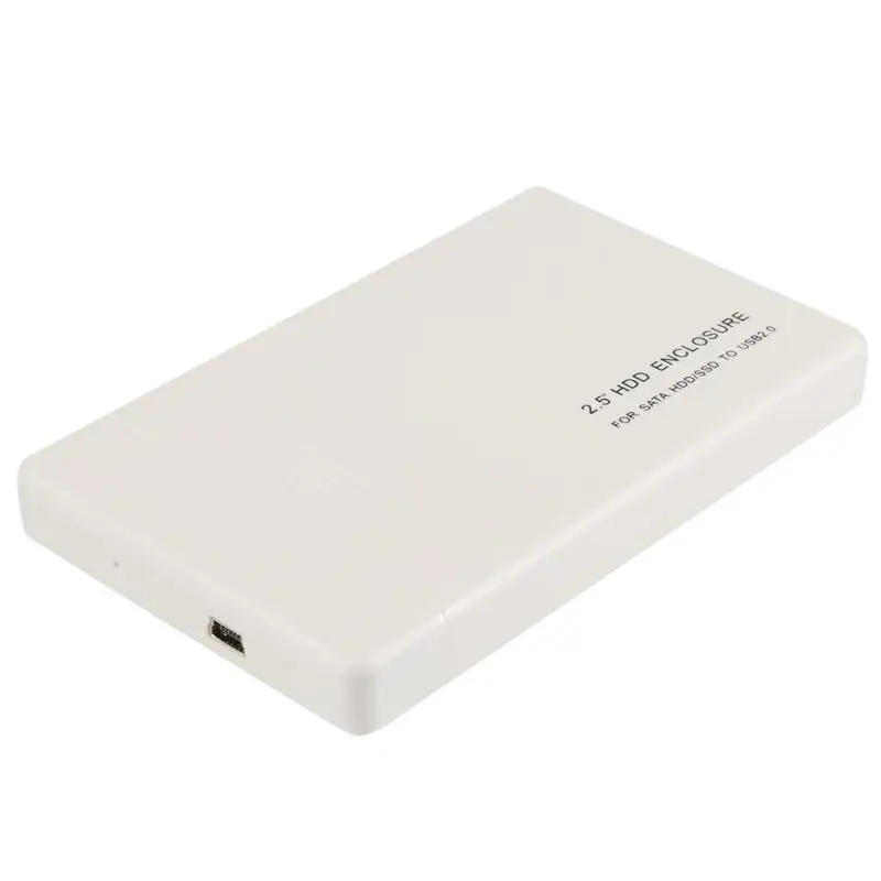 2,5 дюймов USB2.0 SATA2.0 коробка для жесткого диска корпус для внешнего жесткого диска инструмент Поддержка 3 ТБ корпус для внешнего жесткого диска, лидер продаж - Цвет: Белый
