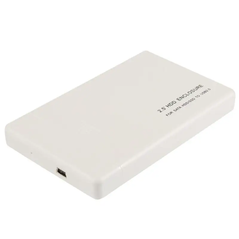 Белый 2,5 дюймов USB2.0 SATA2.0 коробка для жесткого диска корпус для внешнего жесткого диска инструмент Поддержка 3 ТБ корпус для внешнего жесткого диска, лидер продаж - Цвет: Белый