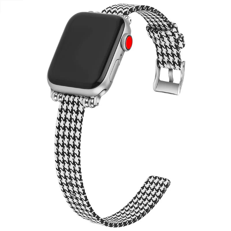 Для apple watch 3/2 наручных часов iwatch 4 нейлоновый холщовый ремень украшения 38/40 мм/42 44