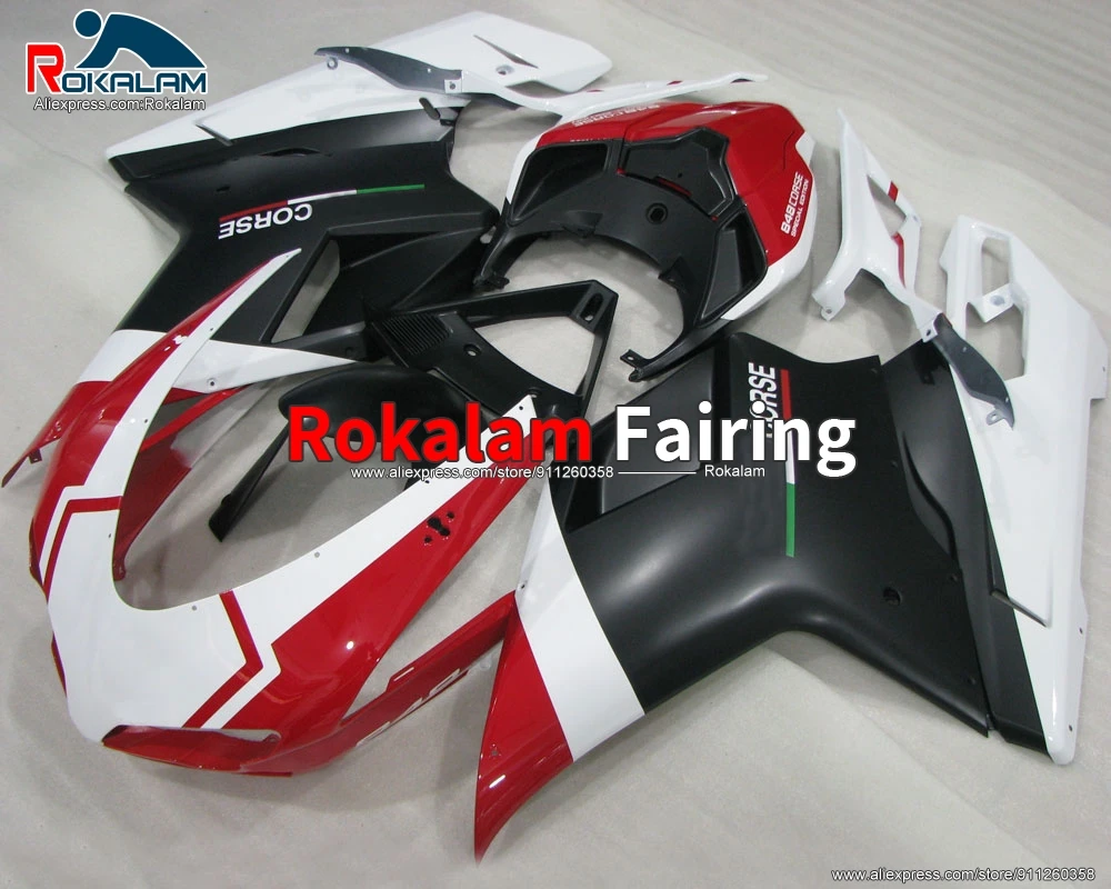 

Комплект обтекателей для кузова мотоцикла Ducati 848 1098 1198 2007 2008 2009 2010 белый черный красный спортивный велосипед (литьё под давлением)