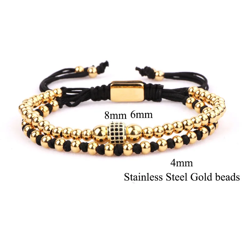 New Design Stainless Steel Beaded Handmade Knot Cute Design CZ Charm Bracelet Jewelry For Men - Image 4