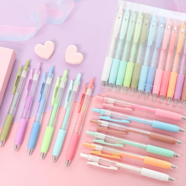 48pcs Cute Stationery Pens Set 12 Colors Gel Pen for Girls Kawaii