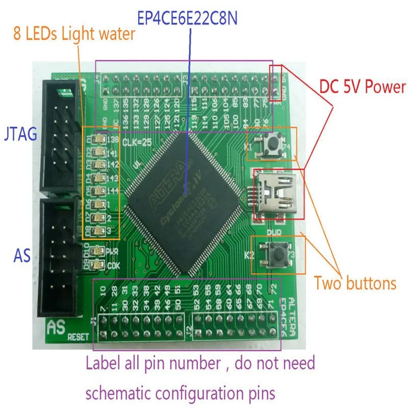 Программатор кабеля ALTERA EP4CE6 EP4CE6E22C8N FPGA плата разработки и USB Blaster|cable standard|cable labelcable