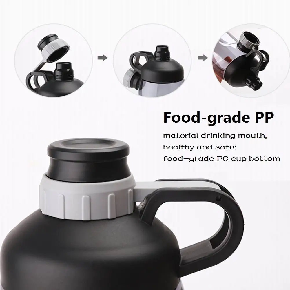 Герметичная Спортивная бутылка для воды портативная 2000 мл большая емкость