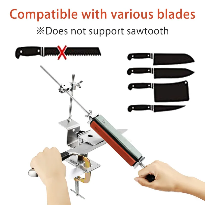 Najtaniej Profesjonalny nóż kuchenny z systemem ostrzenia z 4 szt. Osełek + stop aluminium + G klip nóż narzędzie do ostrzenia zestaw