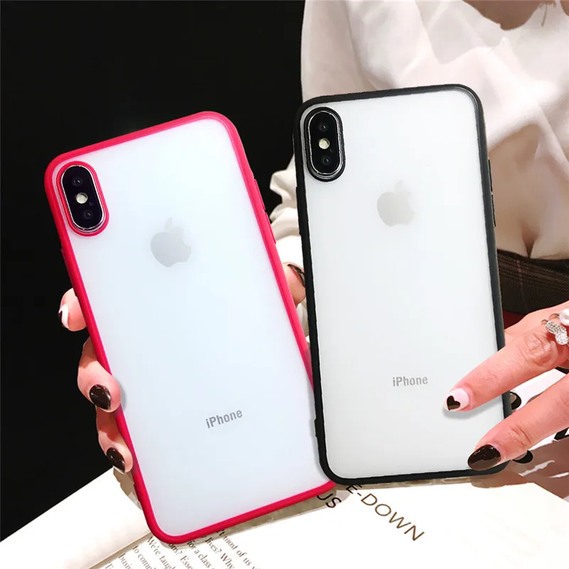 Прозрачный Силиконовый противоударный бампер чехол для iPhone X XS XR XS Max 8 7 6 6S Plus матовый прозрачный защитный чехол