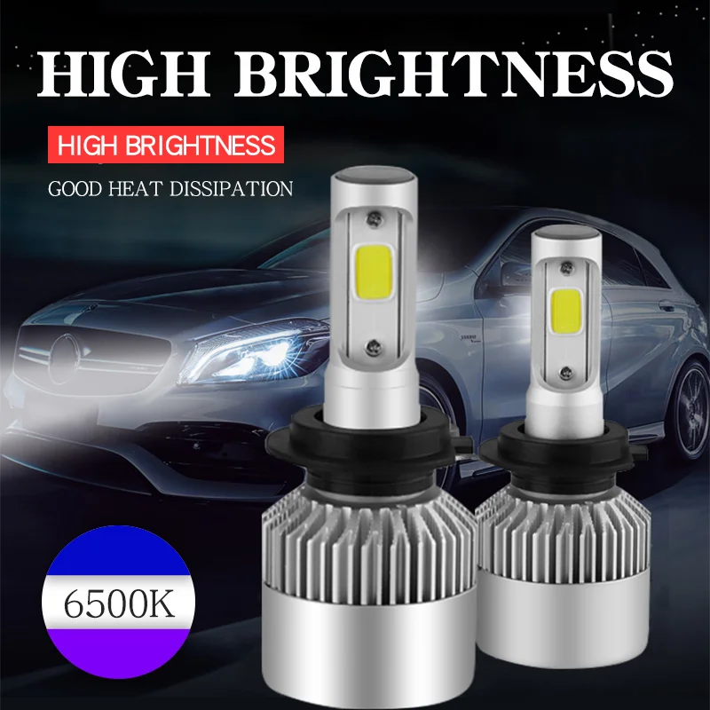 

Car Headlight H7 LED H4 LED H1 H11 H3 H13 880 881 9004 9005 9006 9007 72W 7600LM 6500K 12V 24V Auto Headlamp COB Fog Light Bul