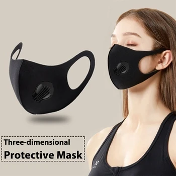 

Cotton dust-proof Mask Cycling Face Mask Unisex PM2.5 Washable Reusable Mask breathable Mask Black Breathing valve Mask