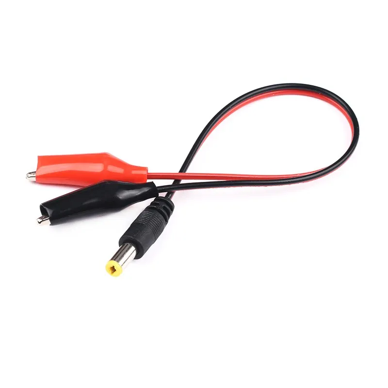 Alligator Clip to Male or Female DC Power Plug Connector Adapter 1PCS 25CM Wire 12V DC 5.5x2.1mm Clips Crocodile Test Leads