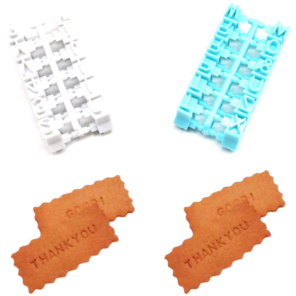 3D DIY Digital Numbers Alphabet Plastic Cake Mould Letter Impress Biscuit Cookie Cutter Press Stamp Embosser Fondant Mold |