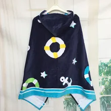 Хлопковое банное полотенце с принтом для активного отдыха, бархатный пляжный купальный удлиненный детский плащ длиной 80 см