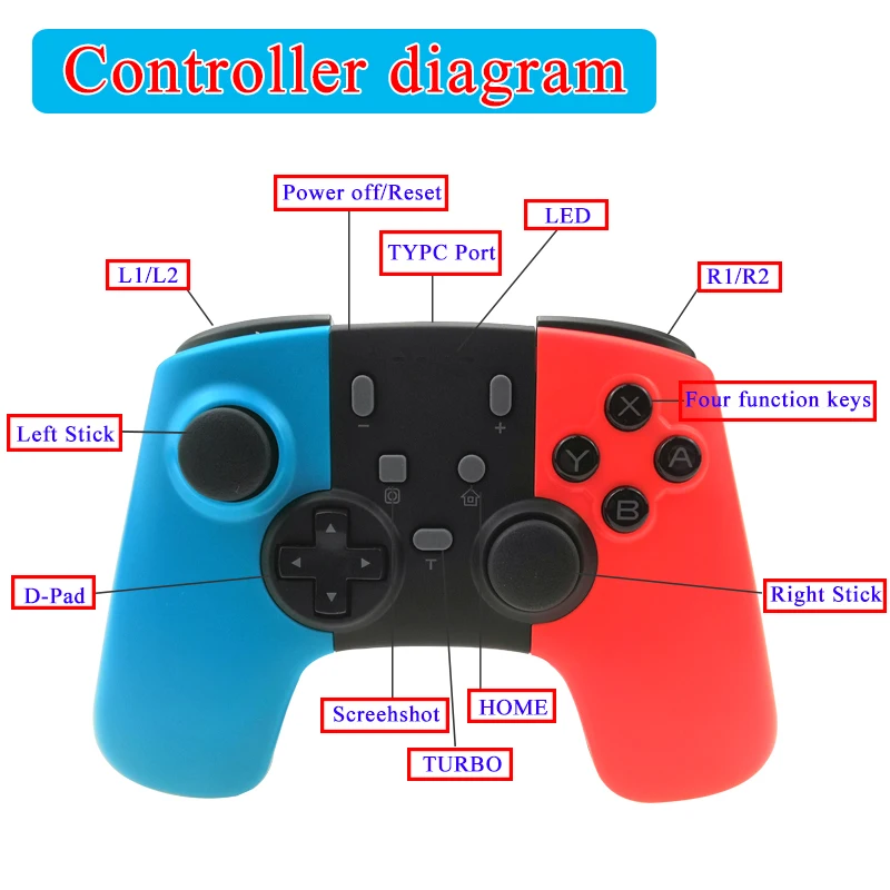 Турбо функция для NS Switch беспроводной геймпад Nintendo Pro контроллер джойстик двойная