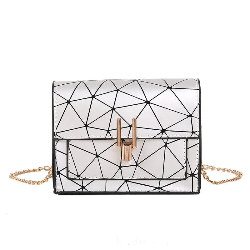 

Luxury Designer Women Shoulder Bags 2020 New Geometric Rhombus Small Square Bag Wild Crack Print Messenger Bags Fashion Handbag