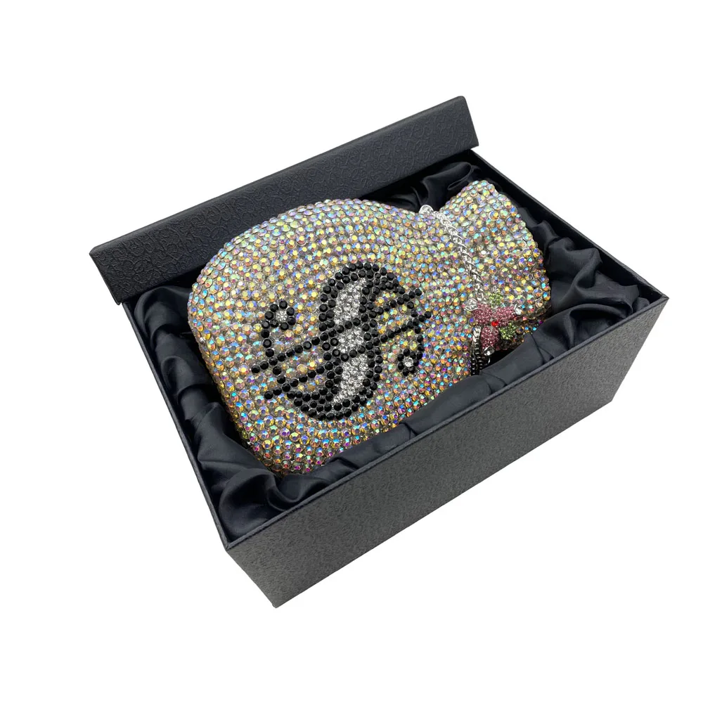 Luxury Designer US Dollar Crystal Handbags Women Party Purse Money