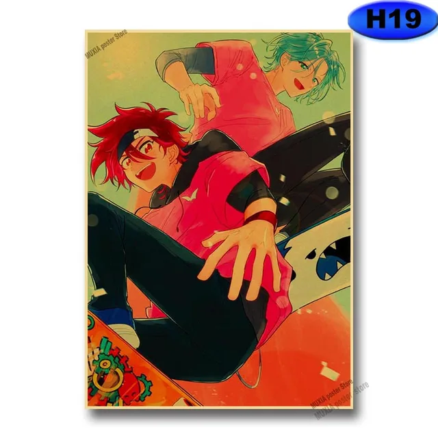 Vintage SK8 The Infinity Poster Kraft Paper Anime Posters Wall Stickers Home Decor Study Bedroom Bar Cafe Decoration Painting H19