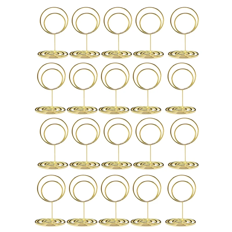 

20Pcs Mini Place Card Holders, 2Inch Cute Table Number Holders, Classy Table Card Holder Table Picture Stands, Elegant Wire Phot