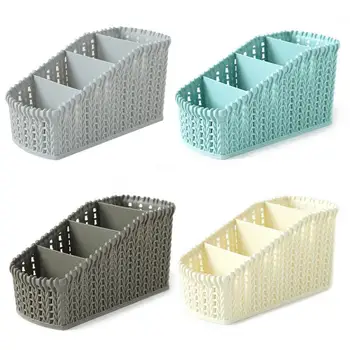 

4 Grids Storage Basket Desktop Sundries Plastic Hollow Makeup Organizer Home Office Stationary Storage Container Box Dropship